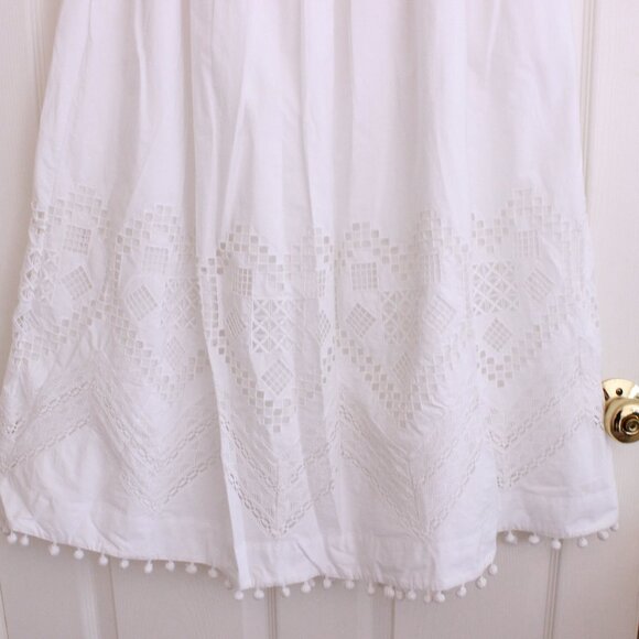 Rhode Malaya Cutwork Embroidered Cotton Midi Skirt In White Heart Eyelet - Picture 14 of 16